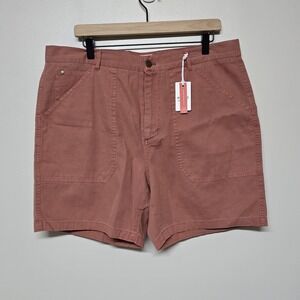 Marine Layer Utility Short Sz 36 Faded Red‎ Stretch 6" Cargo Preppy Comfort NWT
